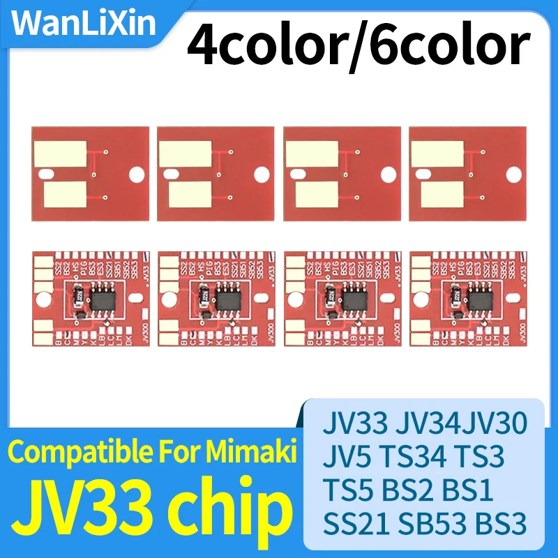 

4 шт. 6 шт. JV33 SS21 чип SS2 ES3 SB51 SB52 SB53 PIG BS2 BS3 HS чернильный чип для Mimaki JV33 JV34 JV30 JV5 TS34 TS3 TS5 постоянный чип