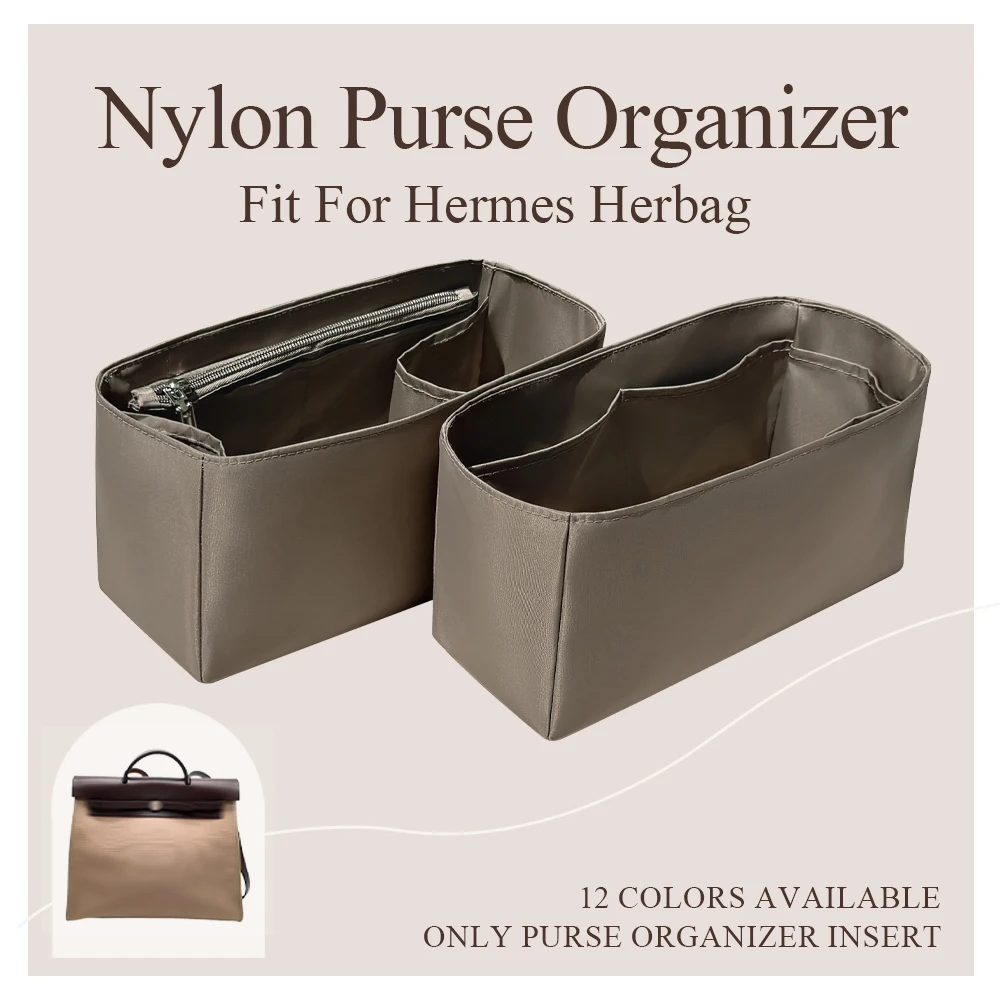 

Nylon Purse Organizer Insert Fit for Hermes Herbag Handbag Inside Storage Bag Organizer Insert Inner Liner Bag Organizer Insert