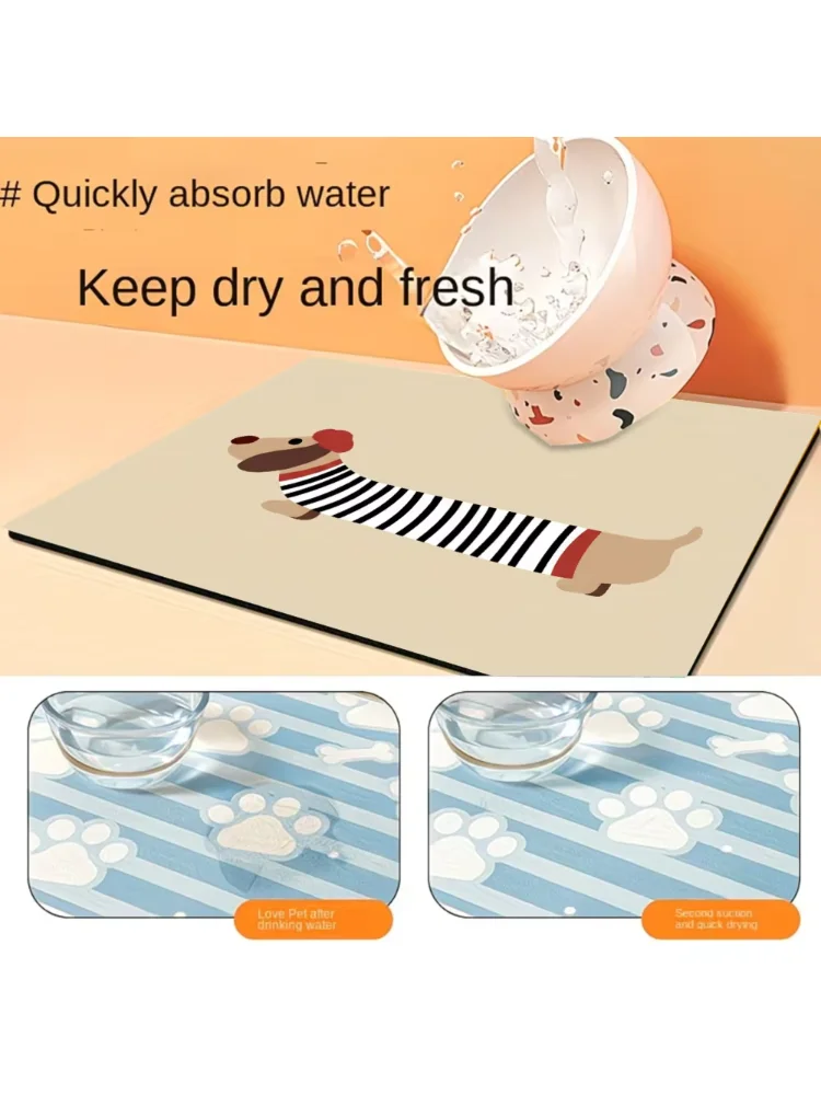 Dachshund Puppy Absorbent Floor Mat Bathroom Door Foot Pad Non-slip Toilet Toilet Door Cute Foot Pad,Practical Pet Mat