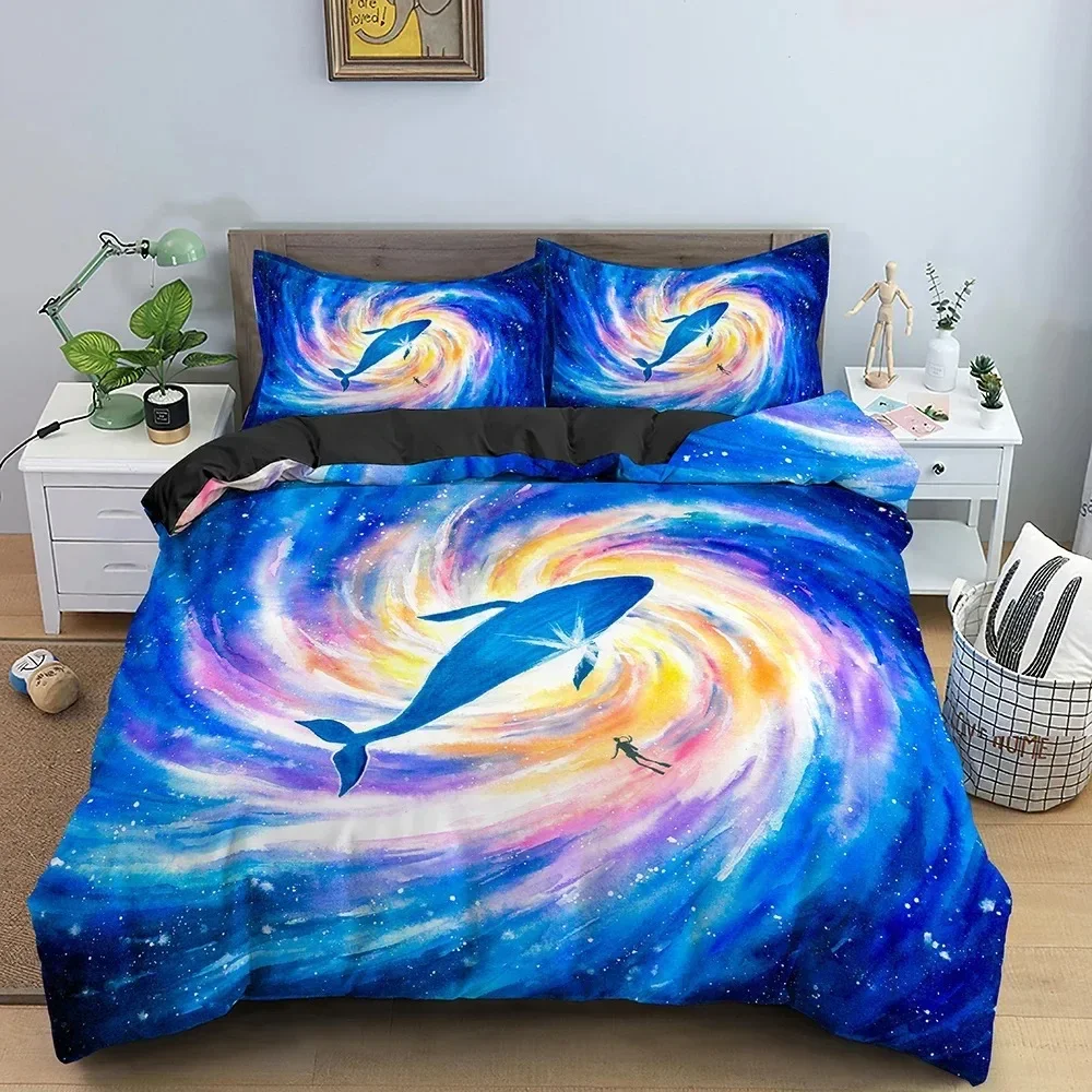 

Top Marine Animal Duvet Cover Set Comforter Cover Shark Pattern Bedding Set With Pillowcases Twin Full Queen King Size Bed Set