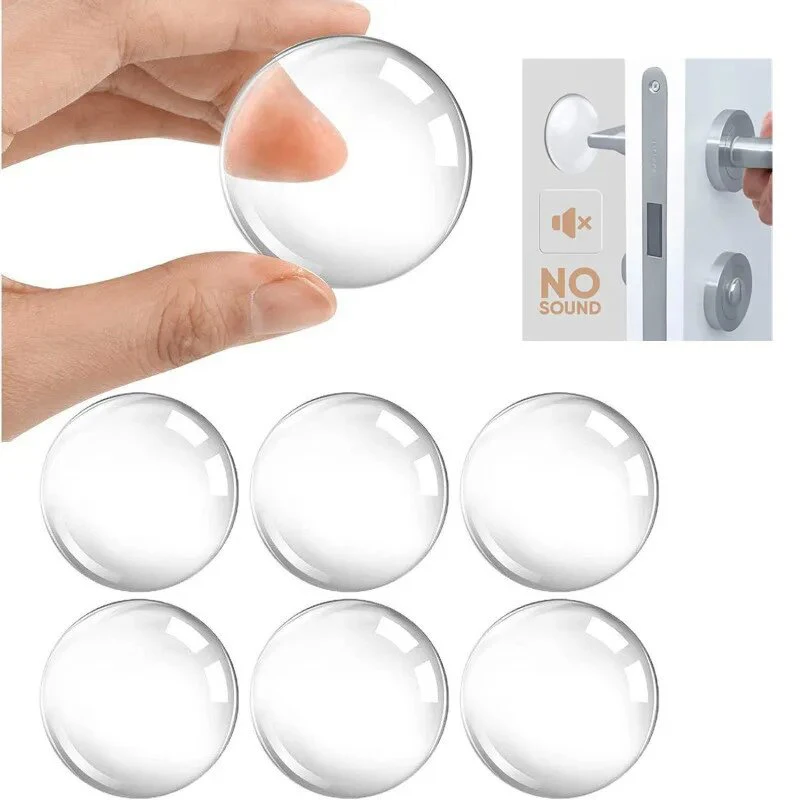 Clear Door Stopper Wall Protector From Door Knob Soft Adhesive Doorstop Mute Sticker Anti-Shock Protection Pad