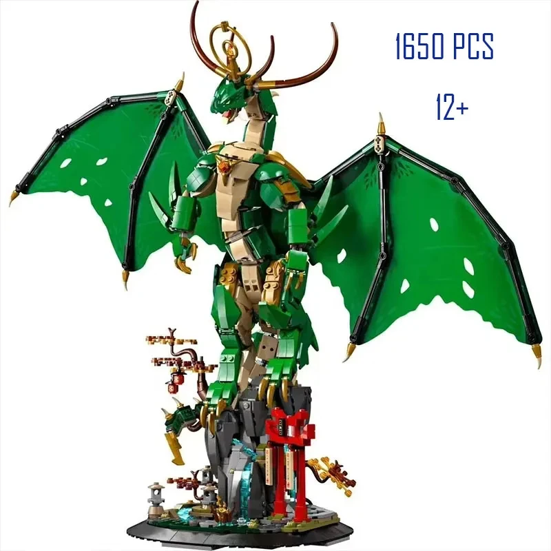 1650 pçs novo produto 71847 patrono santo dragão bloco de construção montagem brinquedo modelo crianças diy menino brinquedo presente aniversário