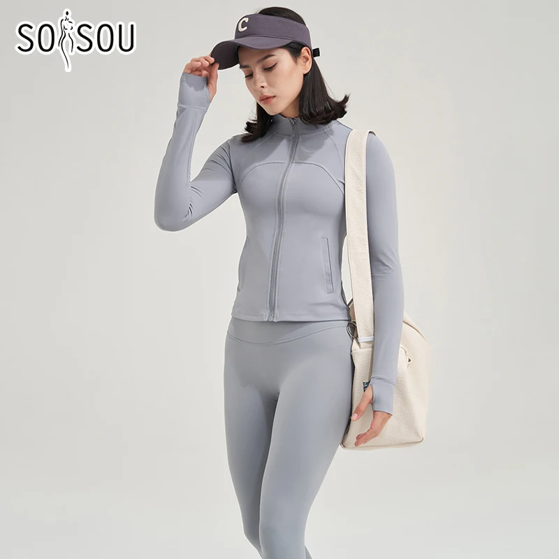 SOISOU Nylon Women Yoga Clothing Leggings Sexy Bras Bralette Shirt Coat Short Sets Gym Fitness Sportswear Women\'s Tracksuit