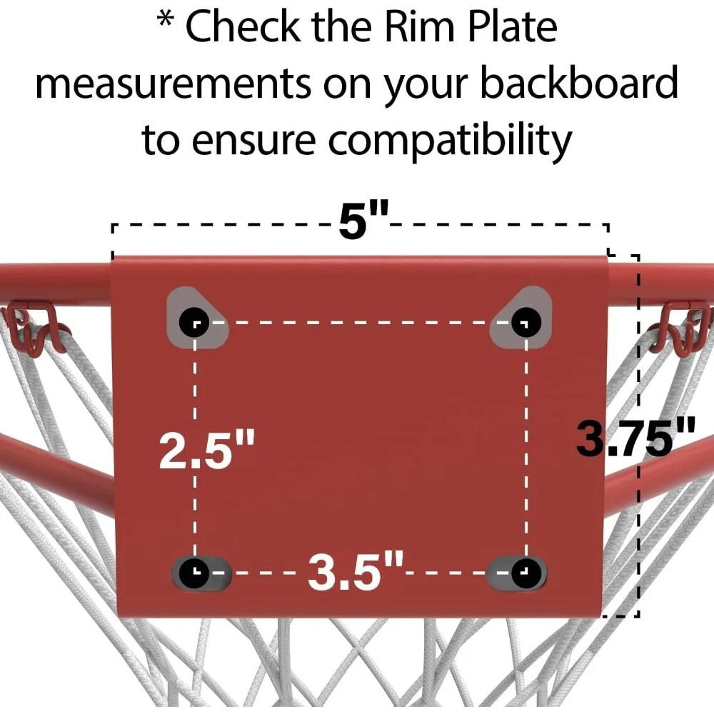 Heavy Duty 18 Inch Slam Dunk Basketball Rim with All-Weather Net - Solid Steel Construction for Outdoor Courts