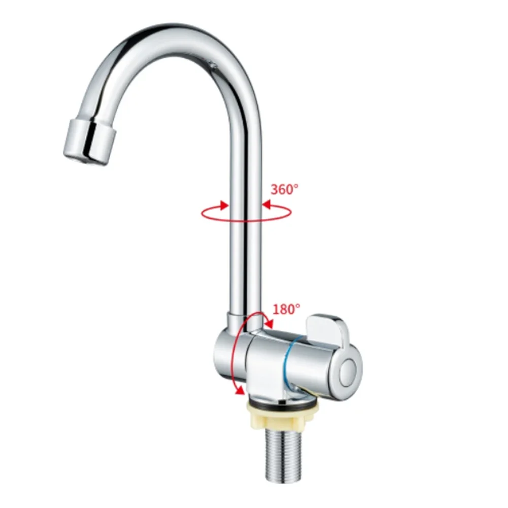 شطف الخضروات 360 صنبور دوار صنبور كروم 205*138*81 مللي متر G1 2 متوافق مع الأحواض القياسية مانعة للتسرب