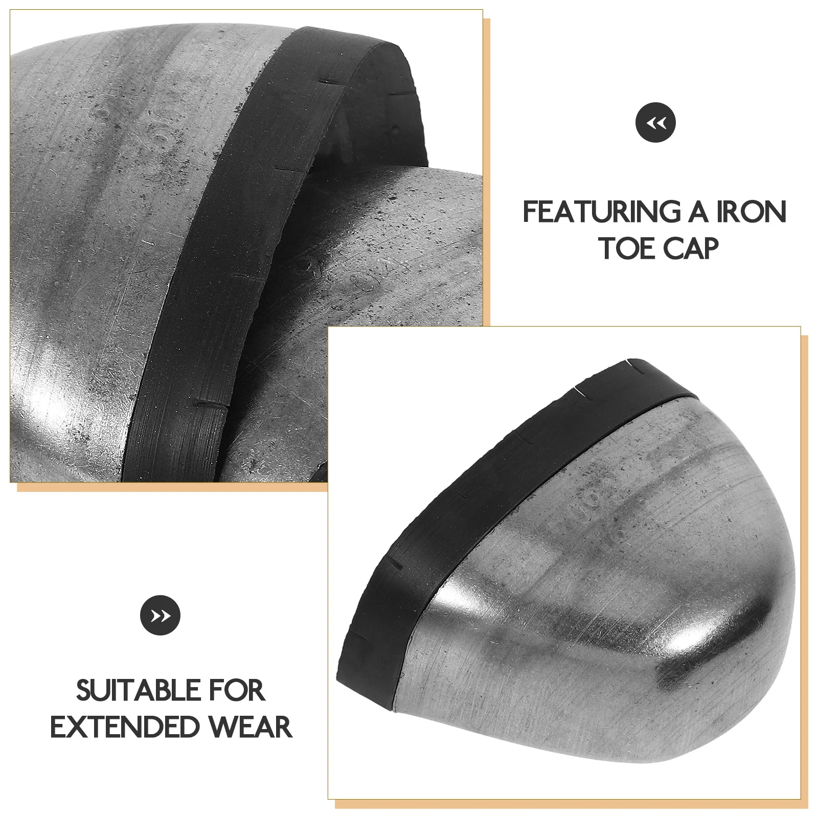 زوج واحد من أغطية أصابع القدم الآمنة من الحديد لحماية أحذية العمل للرجال والنساء، أحذية متينة ومريحة لحماية القدم، قبعات لأصابع القدم