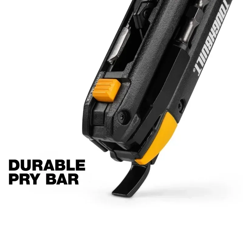 TOUGHBUILT TB-H4-12-IM Electrician\'s Folding Utility Knife With Bit Driver Pry Bar Hand Tools pocket knife