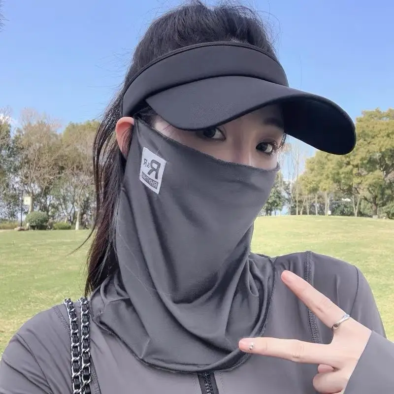 

UV Protective Ice Silk Face Neck Mask Summer Sunscreen Mask Breathable Cooling Face Cover for Running Walking Beach