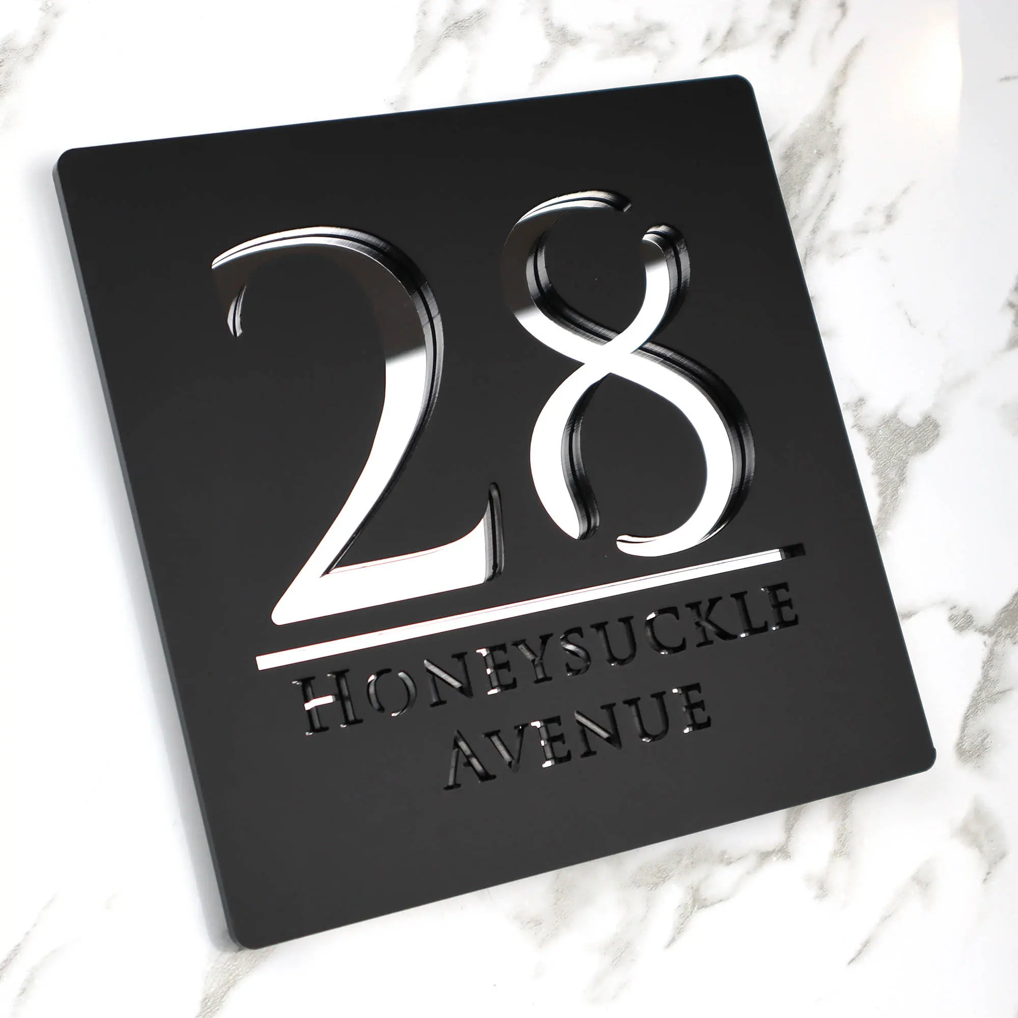Gepersonaliseerde aangepaste acryl moderne huisnummers teken deur adres straat 3D brief nummer plaques buiten naam Home Decor plaat