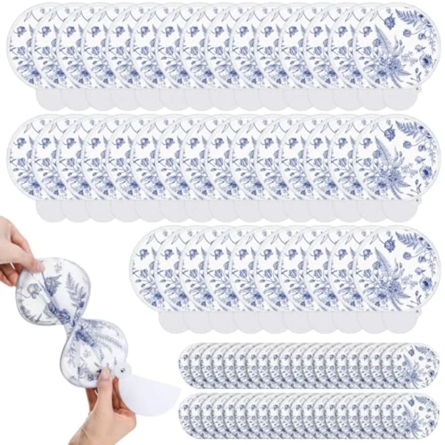 

Pcs Blue Chinoiserie Floral Folding Hand Fans - Round Foldable Handheld Fan with Storage Bag and Handle - Elegant Wedding Favor