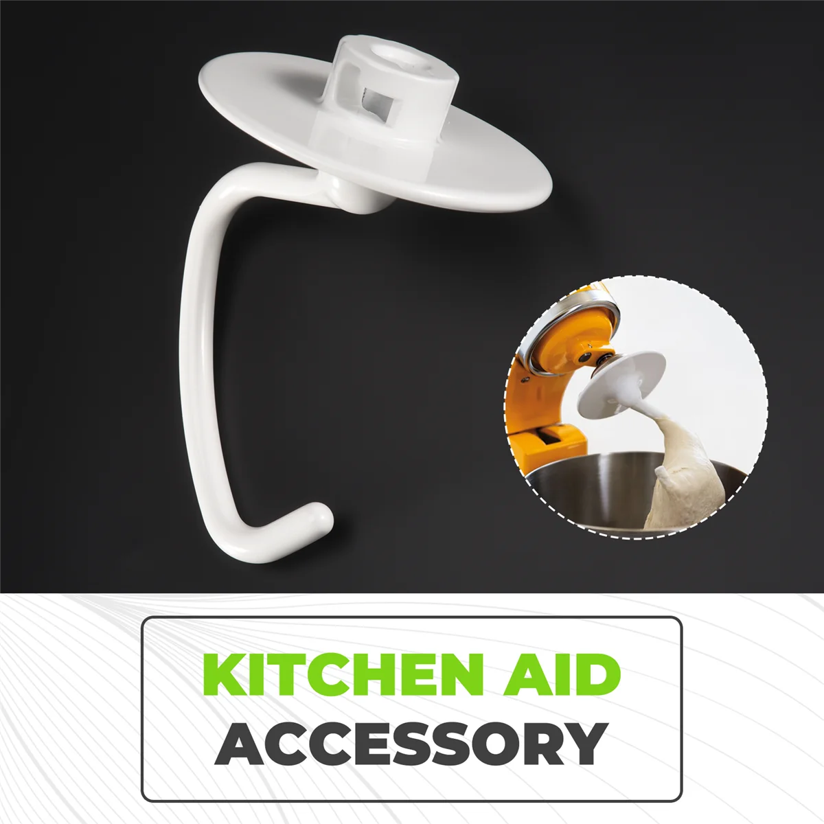 

B62A K45DH Сменный крючок для теста, совместимый с кулисными миксерами KitchenAid 4,5 QT KSM90 и K45