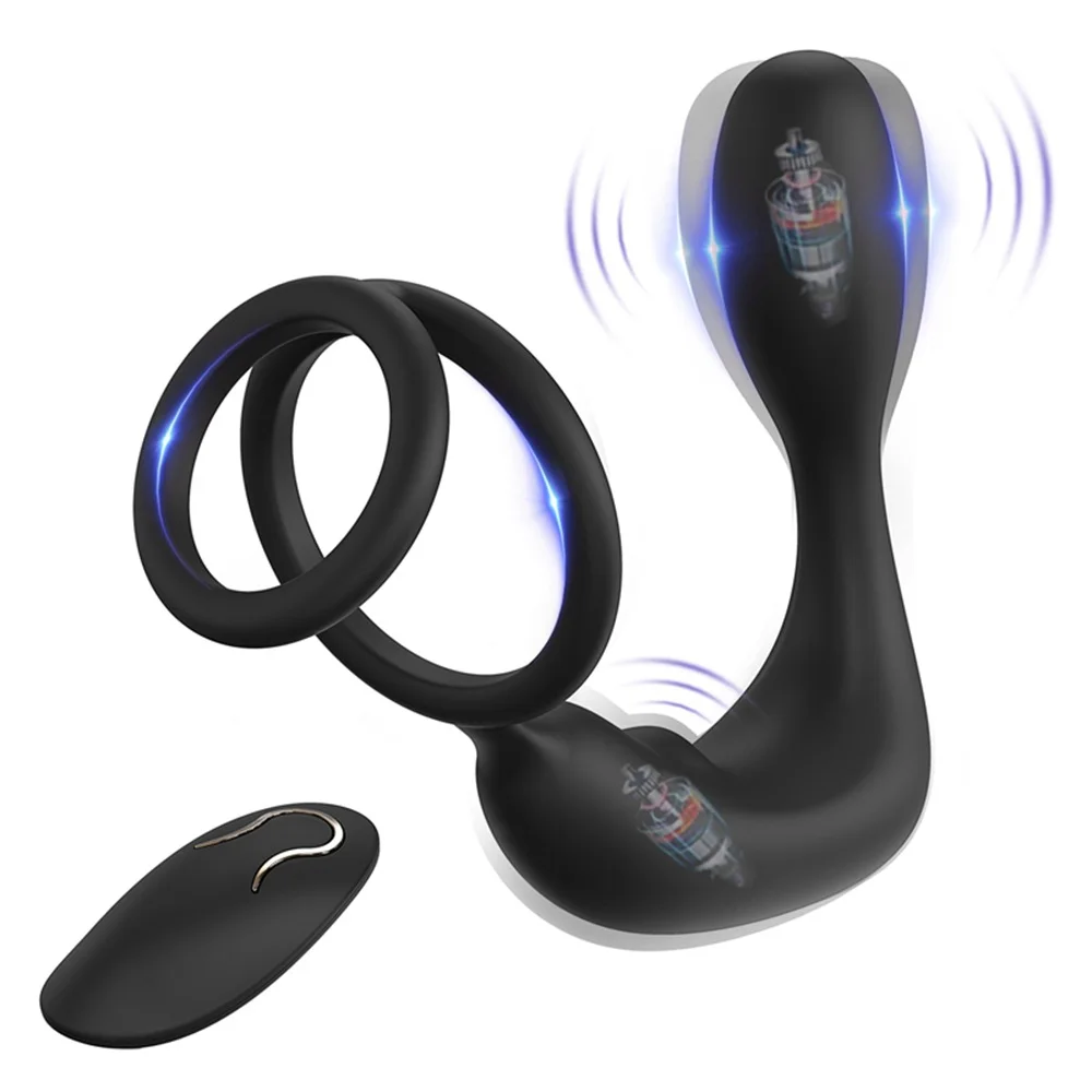 Anal Vibrator for Men Cock Ring with Vibrating Anal Plugs  Male Prostate Massager Sex Toys for Men Couples Adult supplies