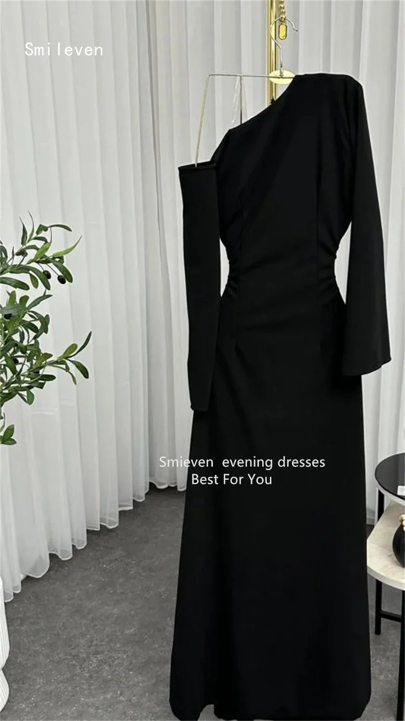 Smileven Romanzo Abito da ballo a sirena nera con spalle scoperte Abiti da festa Abito classico per occasioni formali personalizzato 2026