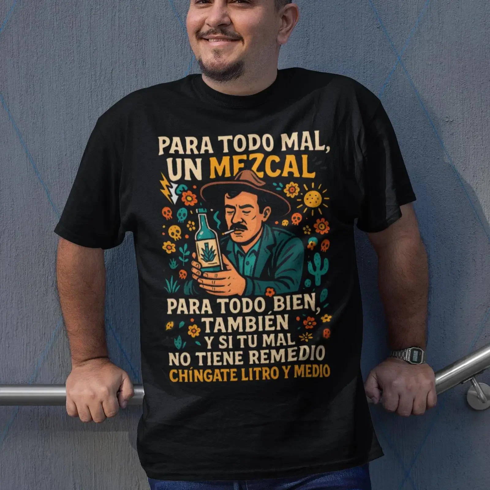 Men's Mezcal T Shirt Agave SpiriT Mexican Heritage  vintage Washed streetwear Unisex Comfortable homme Breathable graphic