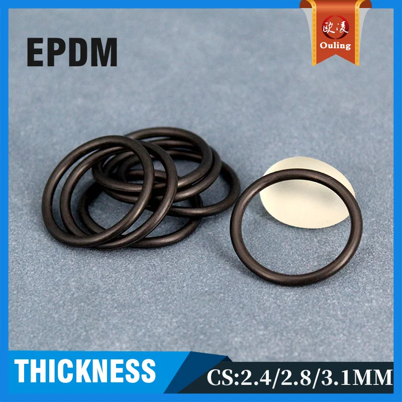

EPDM O-ring C2.4/2.8/3.1mm Thickness OD3-40mm Acid and Alkali Resistance Water Resistance Black O-ring seal washer in Stock