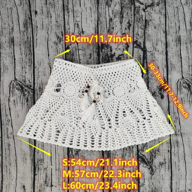 8 color hand-crocheted beach skirt bikini cover skirt/shorts