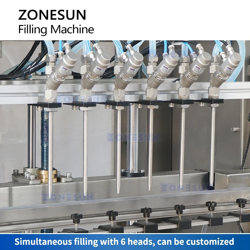 Zonesun máquina de enchimento líquida automática à prova de explosão 6 bicos enchimento de garrafa química equipamento de embalagem industrial ZS-YTEX1