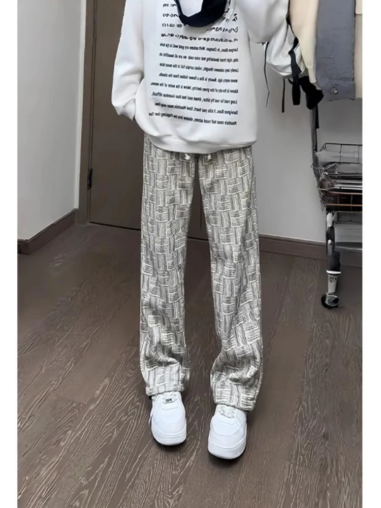 Thiened Fce Lined Corduroy Men's Winter Sports Pants Straight Loose Micro Flared Trousers American Retro Sle Casual Tr...