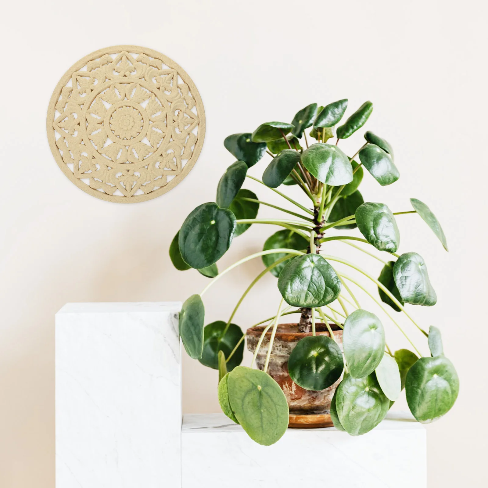 

Vintage Wood Carved Plaque Retro Floral Wall Art Decor For Home Furniture Door Cabinet Wooden Wall Panel Unfinished