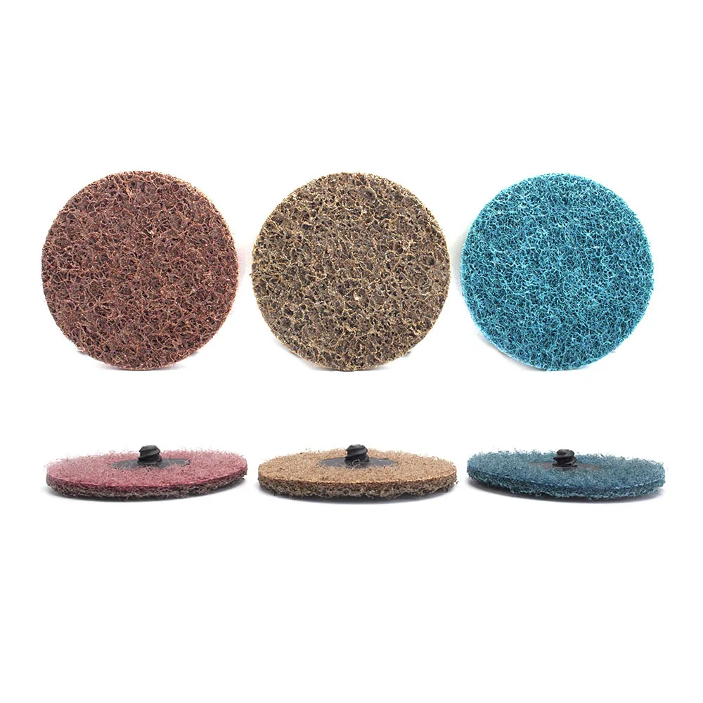 11pcs 3inch Nylon Torque Sand Disc Non-woven Turn Lock Sand Disc Grinding And Polishing Sheet Spiral Sand Disc