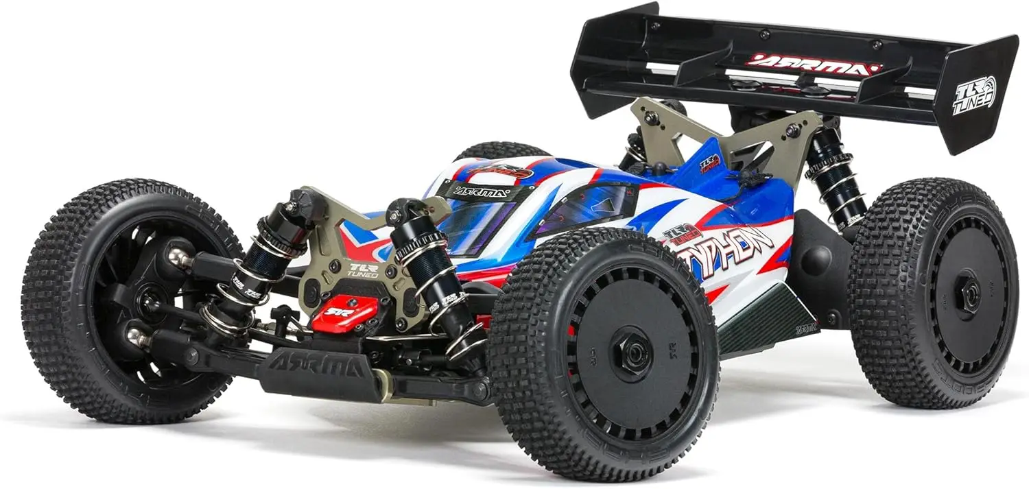 RC Car 1/8 TLR Tuned Typhon 6S 4WD BLX Buggy RTR (Battery and Charger Not Included), Red/Blue, ARA8406, Cars, Electric Kit