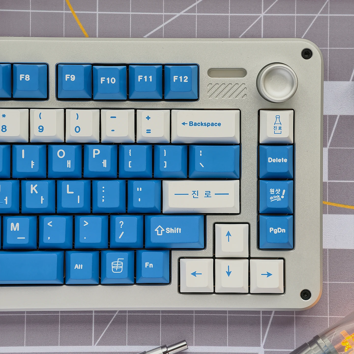 Soju Korean Keycaps Dye-Sublimate Cherry Profile PBT Keycaps Hangul Blue Keycaps For MX Cherry 64/87/96/108 Mechanical Keyboard view 4
