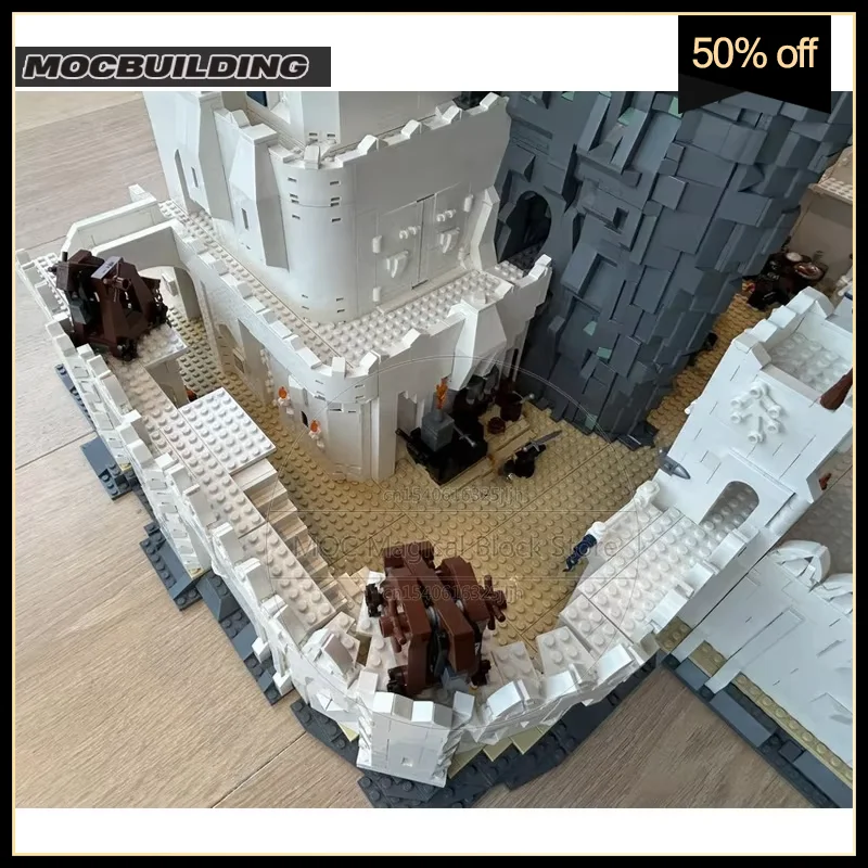 

Строительные блоки Mina Tirith MOC, кольца, фильм, белый замок, UCS, модель архитектуры, технология, коллекция кирпичей, игрушки, подарки