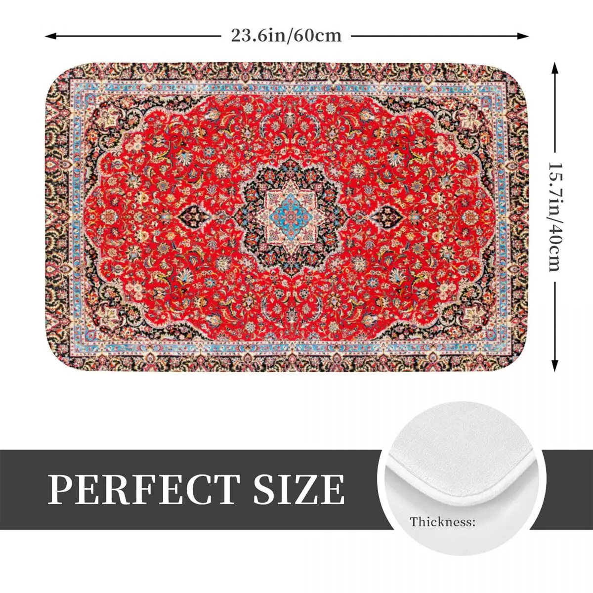 Bath Mat Kitchen Shower Room Moroccan Ethnic Foot Mat Heritage Oriental Traditional Bohemian Toilet Mat Non Slip Bathroom Rug