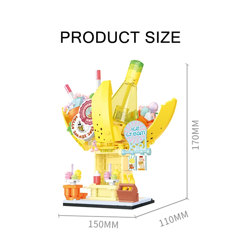 SEMBO BLOCK 4 Styles City Fruit Street City Scene Minifigure Building Blocks Fruit Series Bricks Gifts Toys For Children Girls