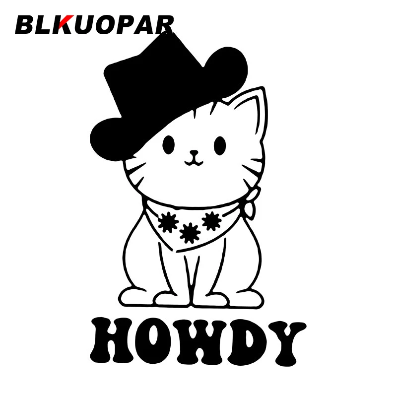

BLKUOPAR Howdy Cartoon Cat Car Stickers Anime Style Decals Occlusion Scratch Die Cut Fuel Tank Cap Trunk Door Protector