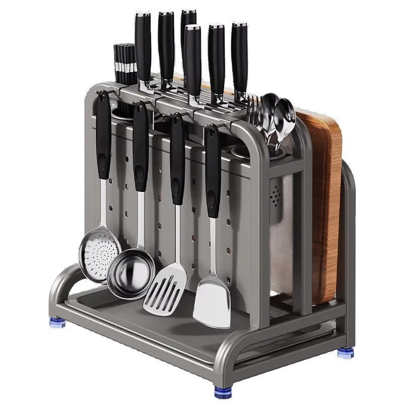 

Stainless steel, kitchen knife holder, rack, multi-function, integrated storage
