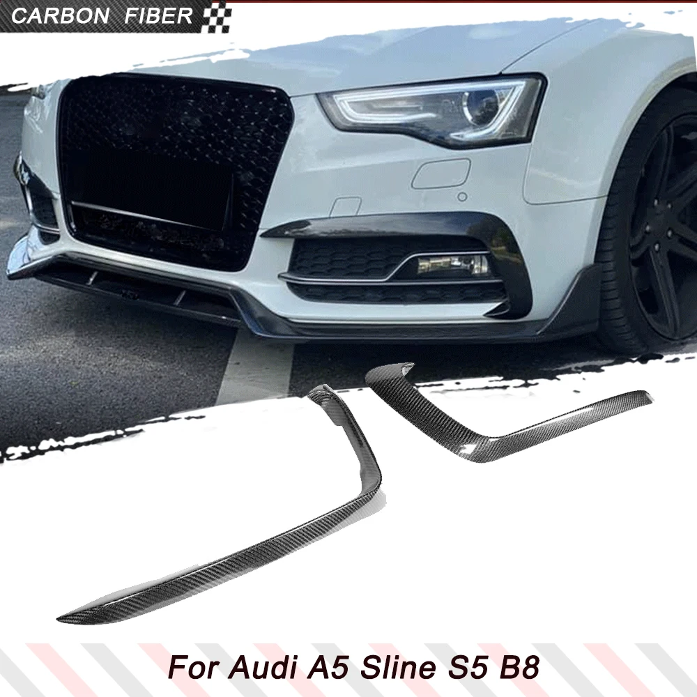 

Для Audi A5 Sline S5 2012-2016 B9 Автомобильный передний бампер Противотуманные фары Канады Плавники Вентиляционные накладки Разветвители Передние канистры из углеродного волокна