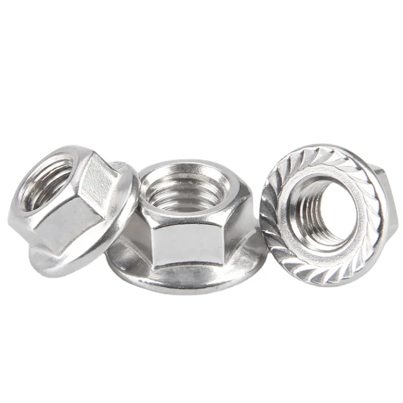 M4 M5 M6 M8 M10 M12 304 baja tahan karat heksagonal konter berulir mur ulir kiri heksagonal kunci bergerigi mur