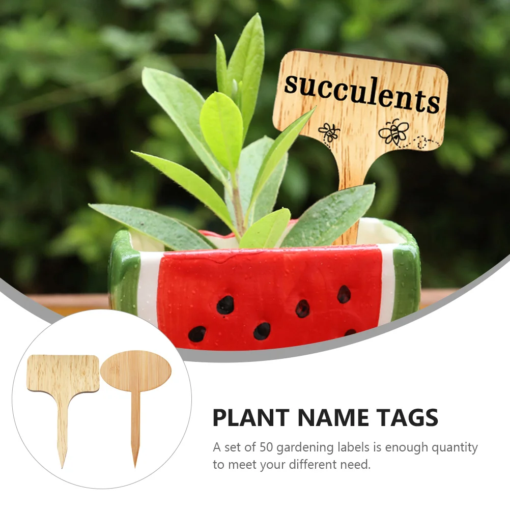 

50Pcs Gardening Labels Blank Oval Practical Durable Plant Markers Easy Soil Insert Garden Nursery Accessories