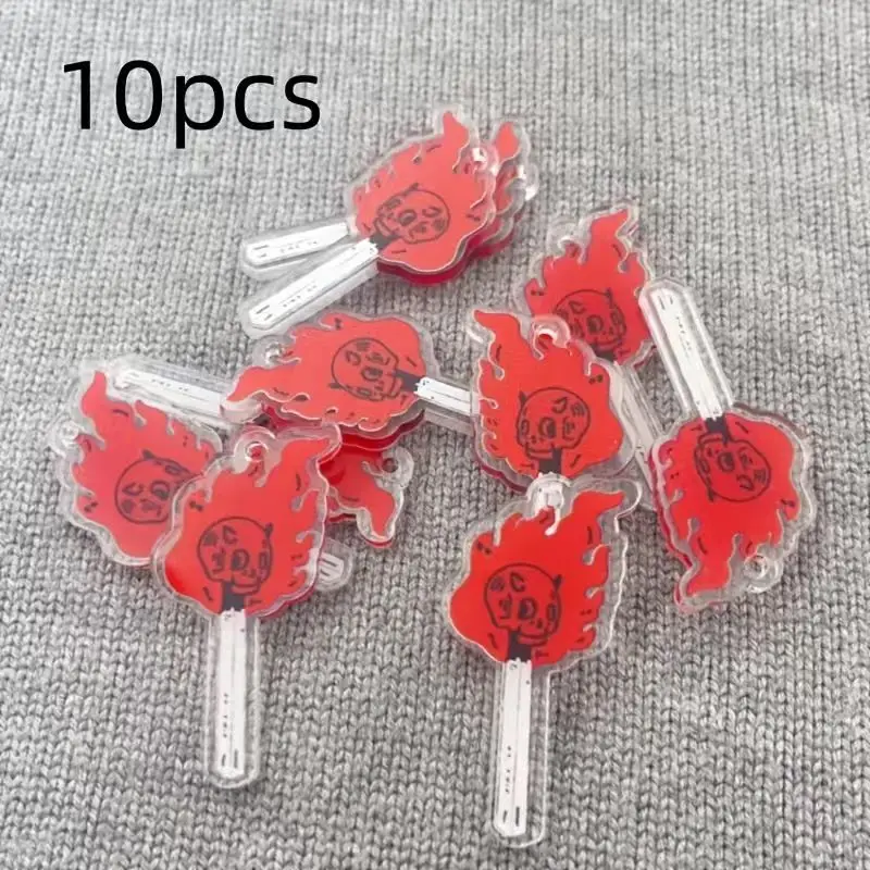 10pcs acrylic skull pendant, DIY jewelry making earrings necklace keychain accessories