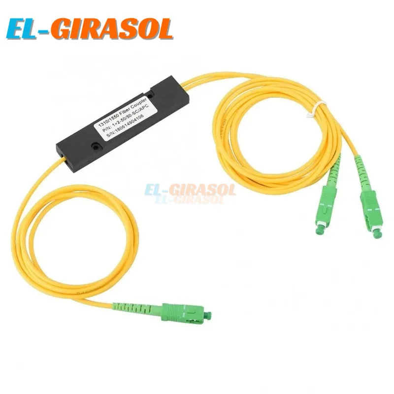 

1pcs Fiber Optical SC APC 1X2 PLC Splitter Singlemode SC/APC PCL Splitter 1310/1550nm Computer Cable Sleeve FTTH