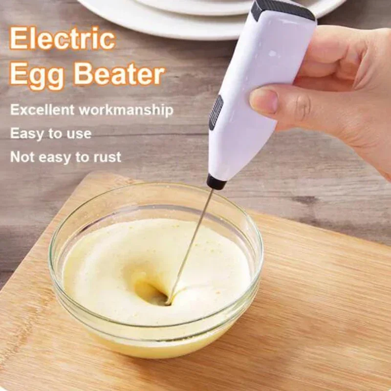 Electric Whisk Mixer Household Handheld Mini Egg Beater Kitchen Blender Coffee Milk Tea Beat Up Cream Stirring