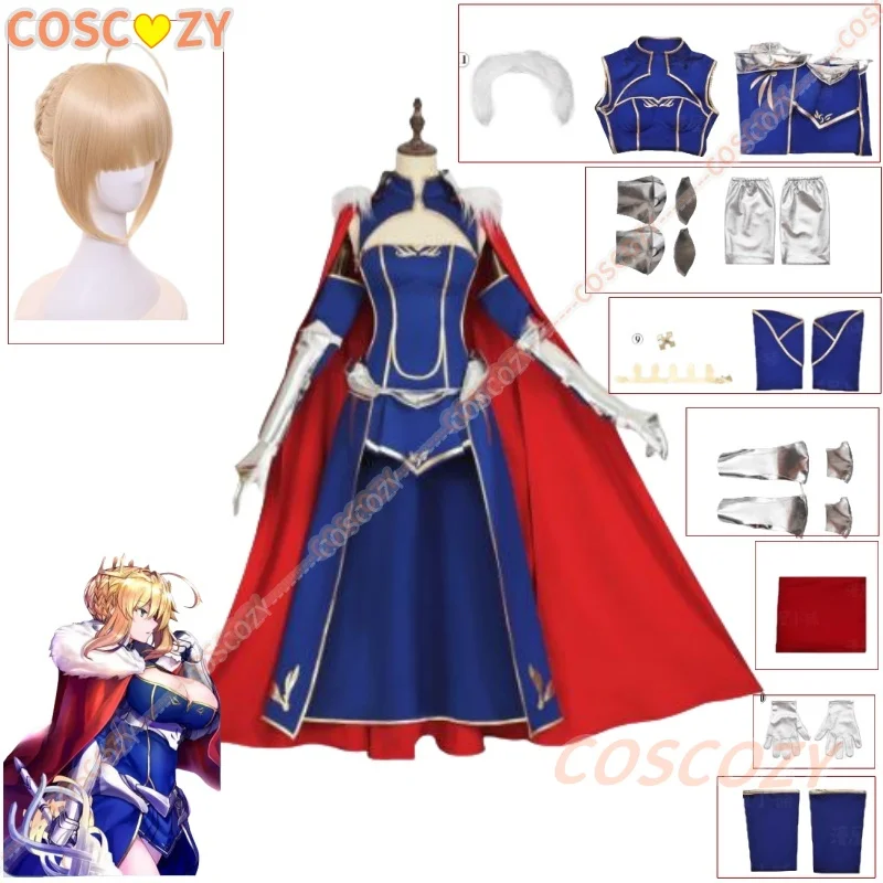 

Игра Fate/Grand Order Altria Pendragon Косплей Костюм Парик Сабля Прекрасный модный наряд Полный комплект Карнавальный комплект одежды для ролевых игр