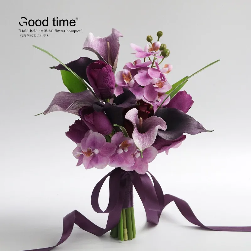 

High-End Korean Style White Simulated Flower Bouquet for Wedding Certificate Registration And Photography Props Simple Hand-Held