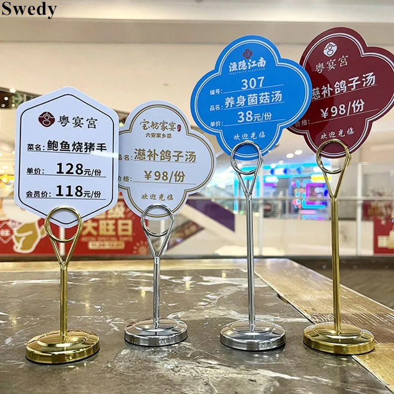 6 Pieces Metal Wedding Photo Picture Clip Table Number Stand Place Card Holder Restaurant Menu Paper Memo Clip