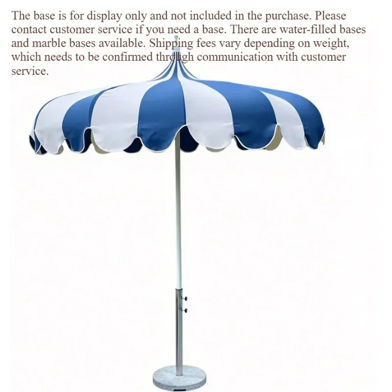 Custom Pagoda Patio Umbrella, Pointed Top Striped Outdoor Sun Shade for Villa Pool Beach Luxury