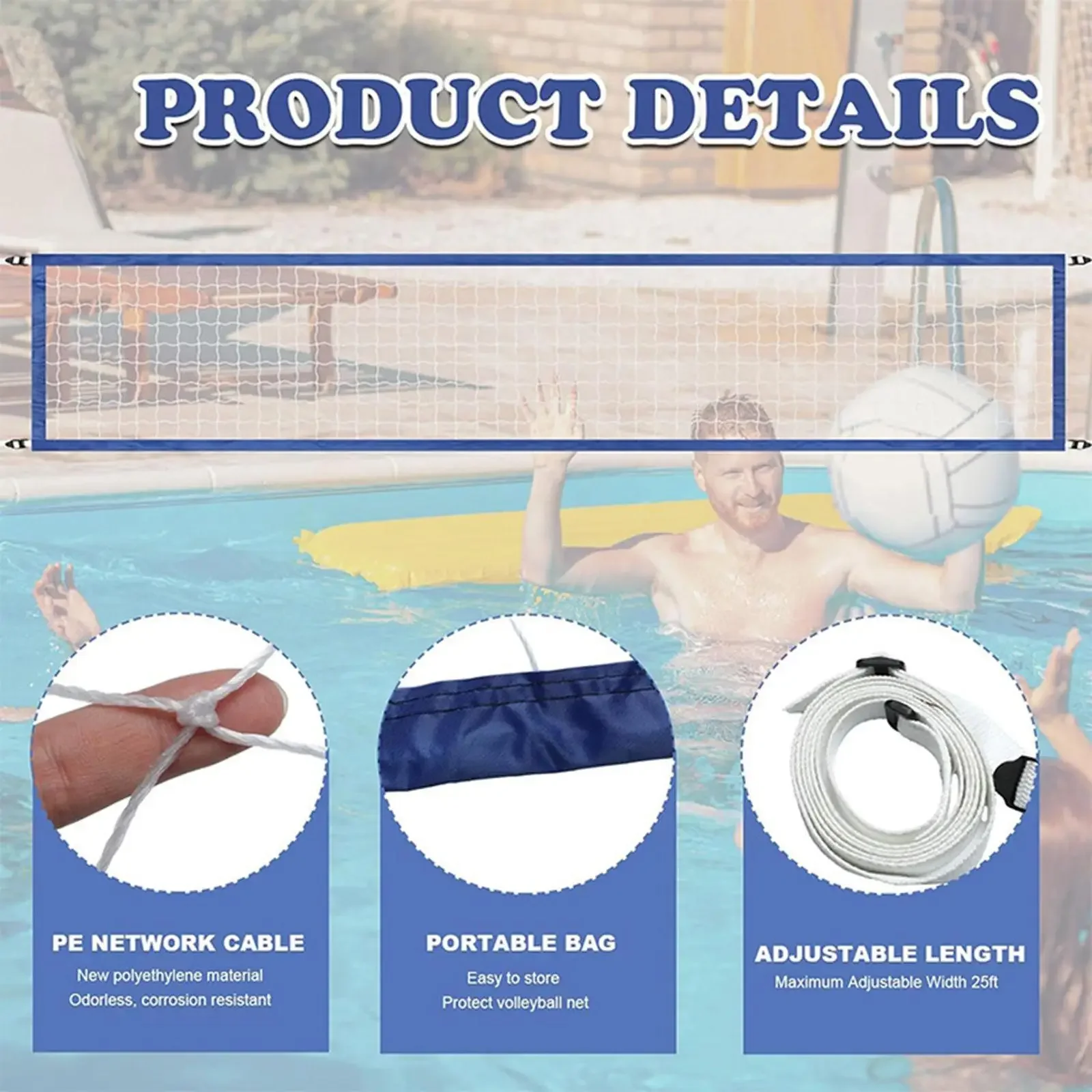 

Volleyball Net Portable Foldable 15ftx3ft Practice Net for Beach Lawn Sports Leg stretcher Yoga accessories Foot stretcher Yoga