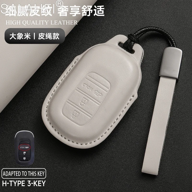 Leather Car Key Case Cover Shell Holder Protector Key Bag For Honda Civic 11th 2022 Accord HR-V CR-V CRV 2023 Keychain Accessory
