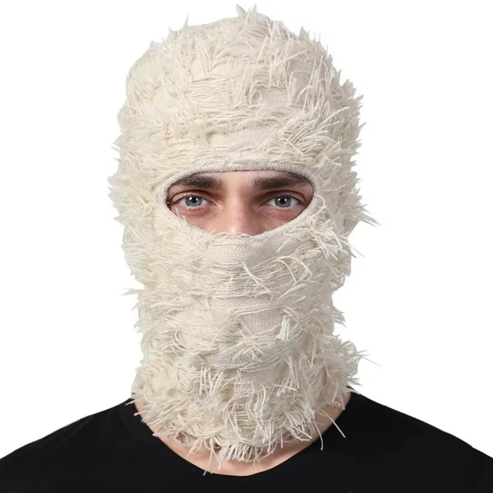 

Comfortable Knitted Ski Mask Warm Windproof Full Face Cover Solid Color Winter Balaclava Unisex