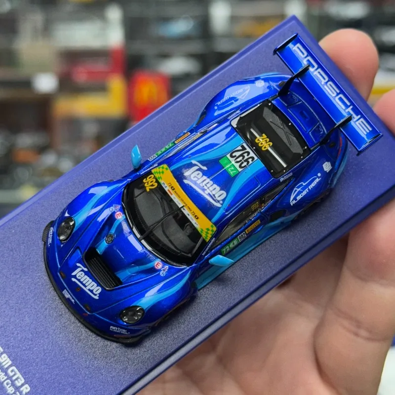 Bijna Echte 1:64 AR Porsche 911GT3 R DEBO Macau World Cup Hoogdetail Die-cast Alloy Automodel Statisch Display Hobby Perfect Cadeau