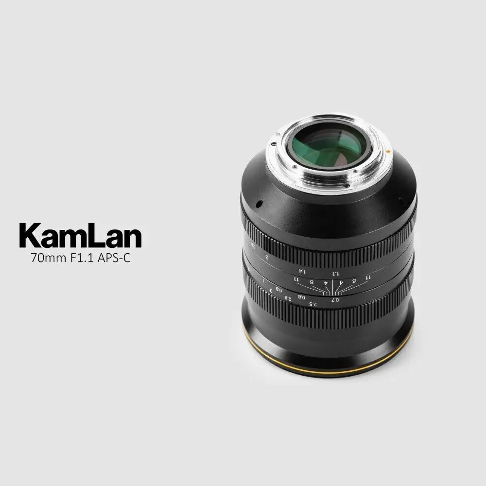 Kamlan 70mm f1.1 APS-C Large Aperture Manual focus Lens For Canon EOS-M/ Sony E/ Fuji X/ M43 Mount Mirrorless Cameras