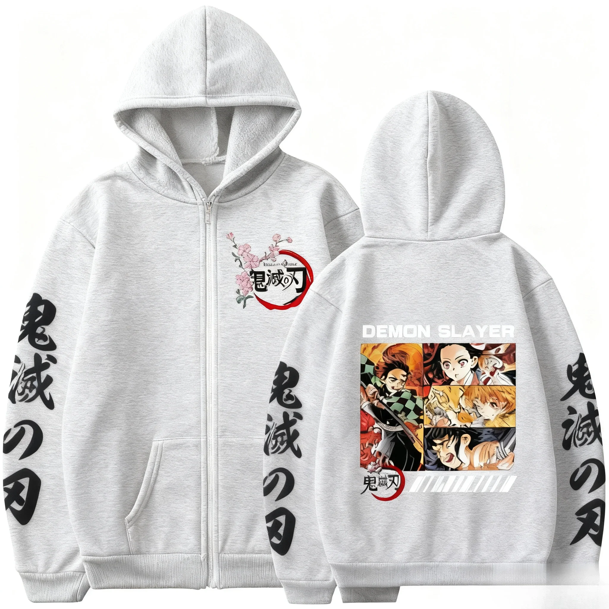 للجنسين المتضخم زمم سترة هوديي أنيمي شيطان القاتل بلوزة كاجوال الرجال النساء طويلة الأكمام الشارع الشهير البلوز الخريف جديد