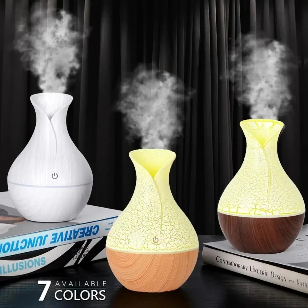 130ML Wood Grain Humidifier Fragrance Aroma Diffuser Atomizer USB Household Humidifier Hydrating Instrument Desktop Humidifier