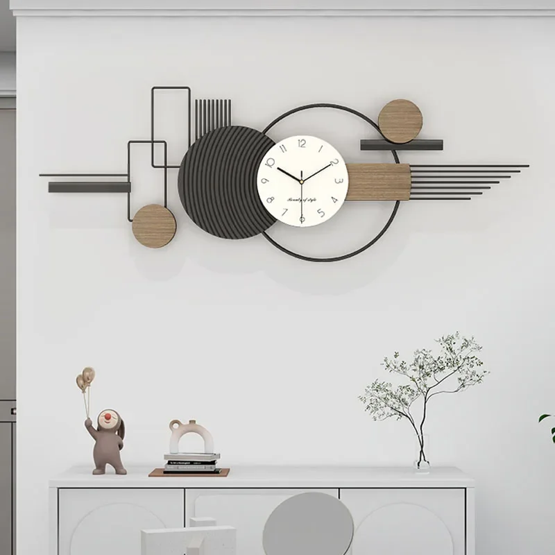 Large Modern Minimalist Wall Clock Luxury Silent Quartz Clock as Dining Room Wall Art Decor Painting for Living Room