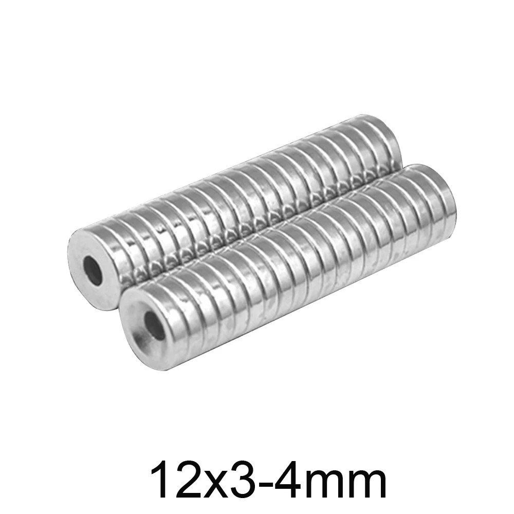 12x3-4 Strong Magnet 12x3 mm Hole 4 mm Round Magnet 12*3-4 For Home Refrigerators, Offices DIY 12*3-4mm